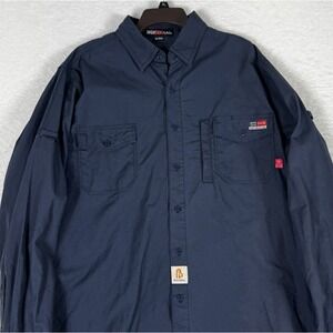 BOCOMAL FR Shirt Men's Blue XL Tall Flame Resistant NFPA2112/CAT2 Workwear